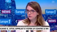"On ne combat pas le Rassemblement national avec un bulletin de vote La France insoumise", estime Aurore Bergé